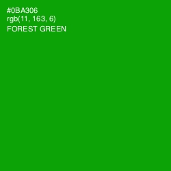 #0BA306 - Forest Green Color Image